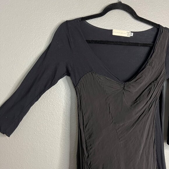 NWOT 4 Love And Liberty 3/4 Sleeve Boho Top Black‎ Asymmetrical Flowy XS - Picture 7 of 9